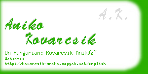 aniko kovarcsik business card